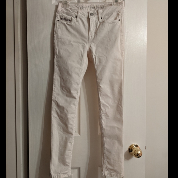 CALVIN KLEIN Women's Ankle Skinny Pants Off-White Size 26 - Picture 2 of 6